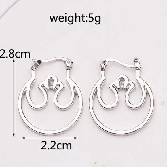 18K Gold Star Wars Rebel Alliance Insignia Hoop LIMITED SUPPLY - Picture 4 of 4